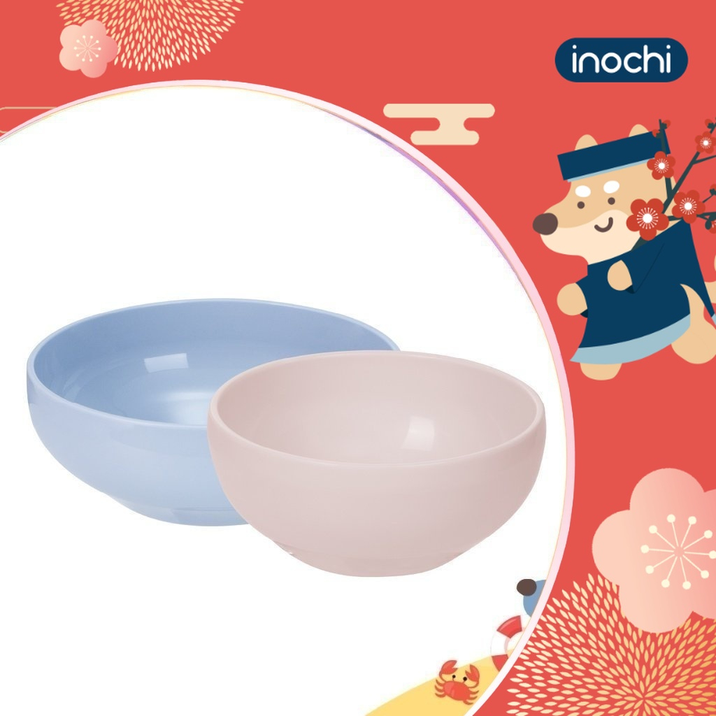Chén nhựa/bát nhựa ăn dặm inochi cho trẻ em, chịu nhiệt an toàn sức khỏe - Giao màu ngẫu nhiên
