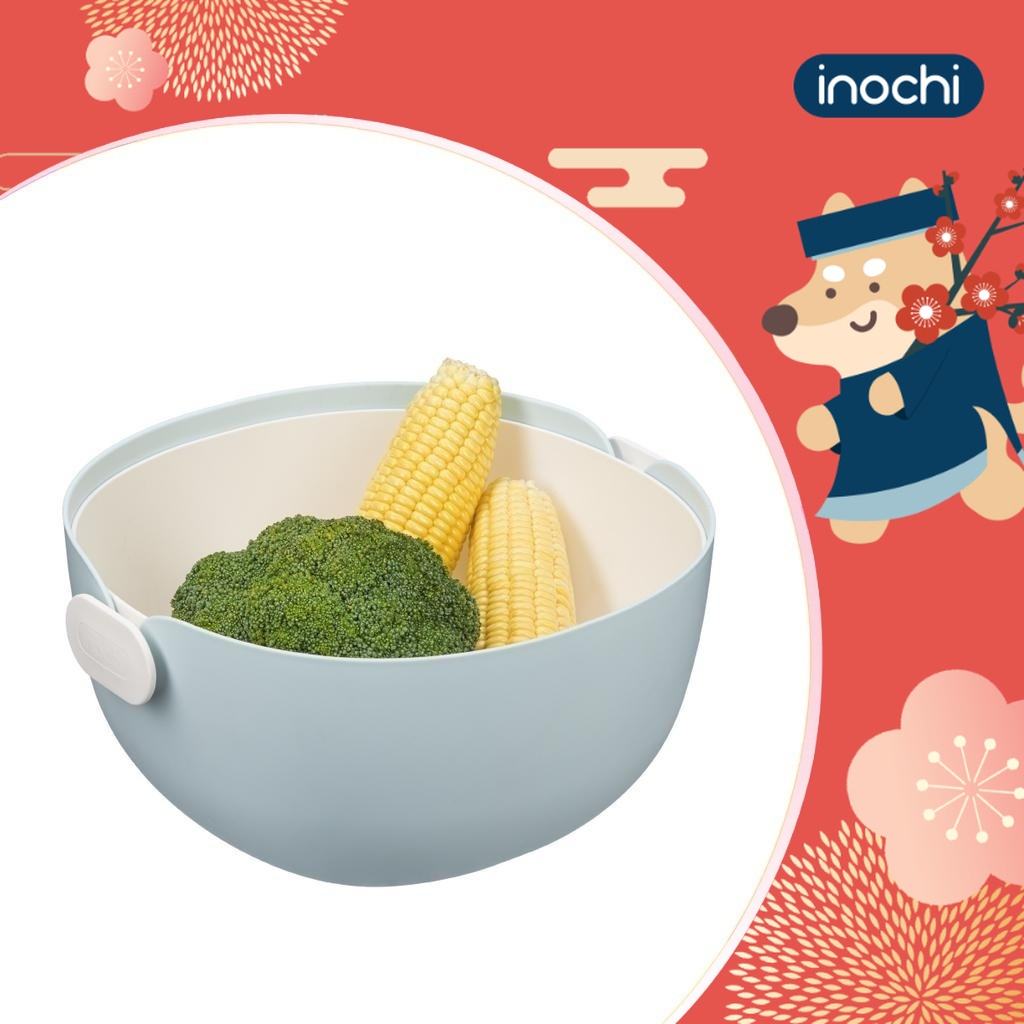 Bộ thau rổ inochi cao cấp, nhựa nguyên sinh dễ vệ sinh, chịu nhiệt 120 độ C