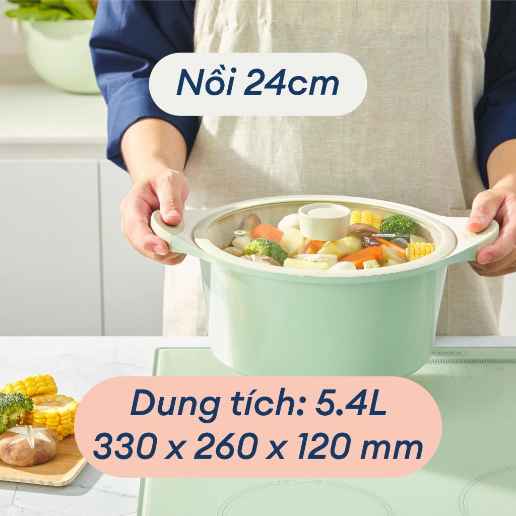 Nồi vân đá Inochi - Omi Simple size 20cm, 24cm, 28cm