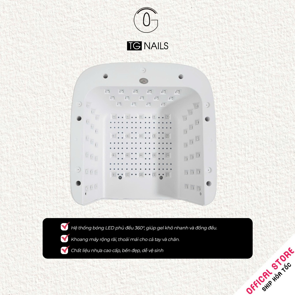Máy hơ móng tay gel L3 TG Nails công suất 72W 2 mặt đèn led tiện lợi