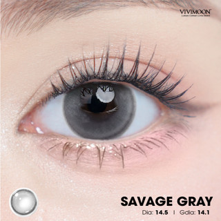 Kính áp tròng VIVIMOON EYECONIC lens cận cho mắt thở màu xám baby Savage Gray, giãn tròng to 14.5mm hạn sử dụng 6 tháng