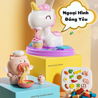 Đồ Chơi Đất Nặn Máy Làm Kem,Nấu Ăn Hình Heo Hồng Đi Kèm Nhiều Khuôn Nguyên Liệu,Dụng Cụ Nhà Bếp Cho Bé Thỏa Sức Vui Chơi