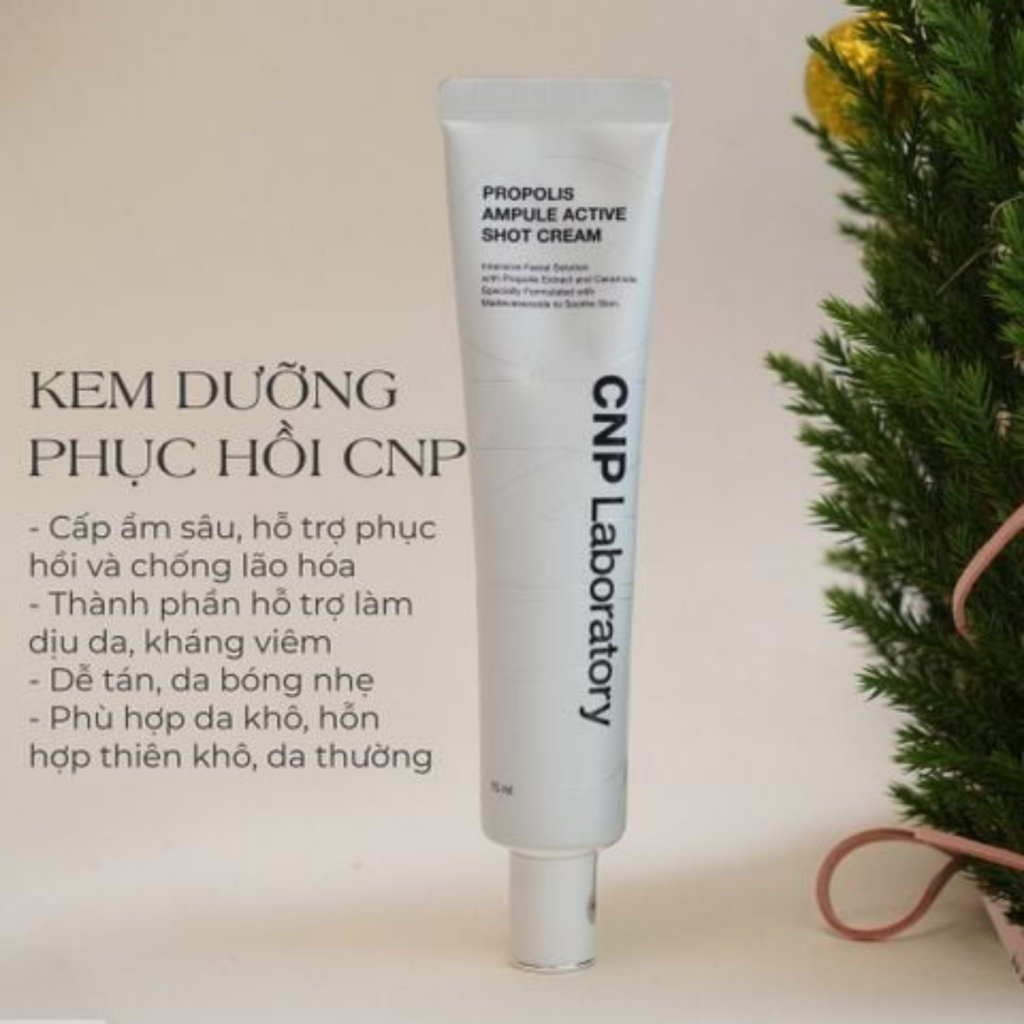 Kem dưỡng ẩm phục hồi và hỗ trợ tái tạo da chiết xuất keo ong CNP Propolis Active Cream