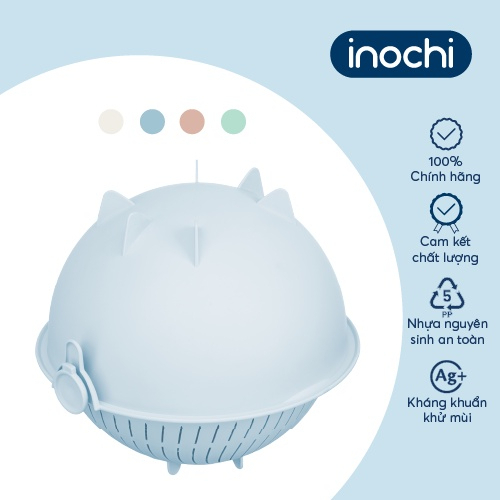 Bộ thau rổ xoay đa năng INOCHI chịu nhiệt 28cm, có thể tháo rời. GIAO MÀU NGẪU NHIÊN