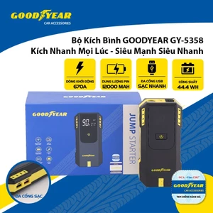 Bộ Kích Bình Cho Xe Ô Tô Xe Hơi 670A GOODYEAR GY-5358 Đa Chức Năng Sạc Dự Phòng 12000mAh Siêu Mạnh Siêu Nhanh