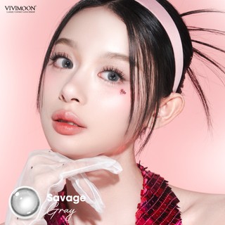 Kính áp tròng VIVIMOON EYECONIC lens cận cho mắt thở màu xám baby Savage Gray, giãn tròng to 14.5mm hạn sử dụng 6 tháng