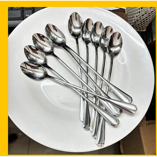 Giá Sỉ (R20) Combo 10 Thìa Đá Inox 20cm - Muỗng Cán Dài Dùng Khuấy Cà Phê & Sinh Tố, Dày Đẹp