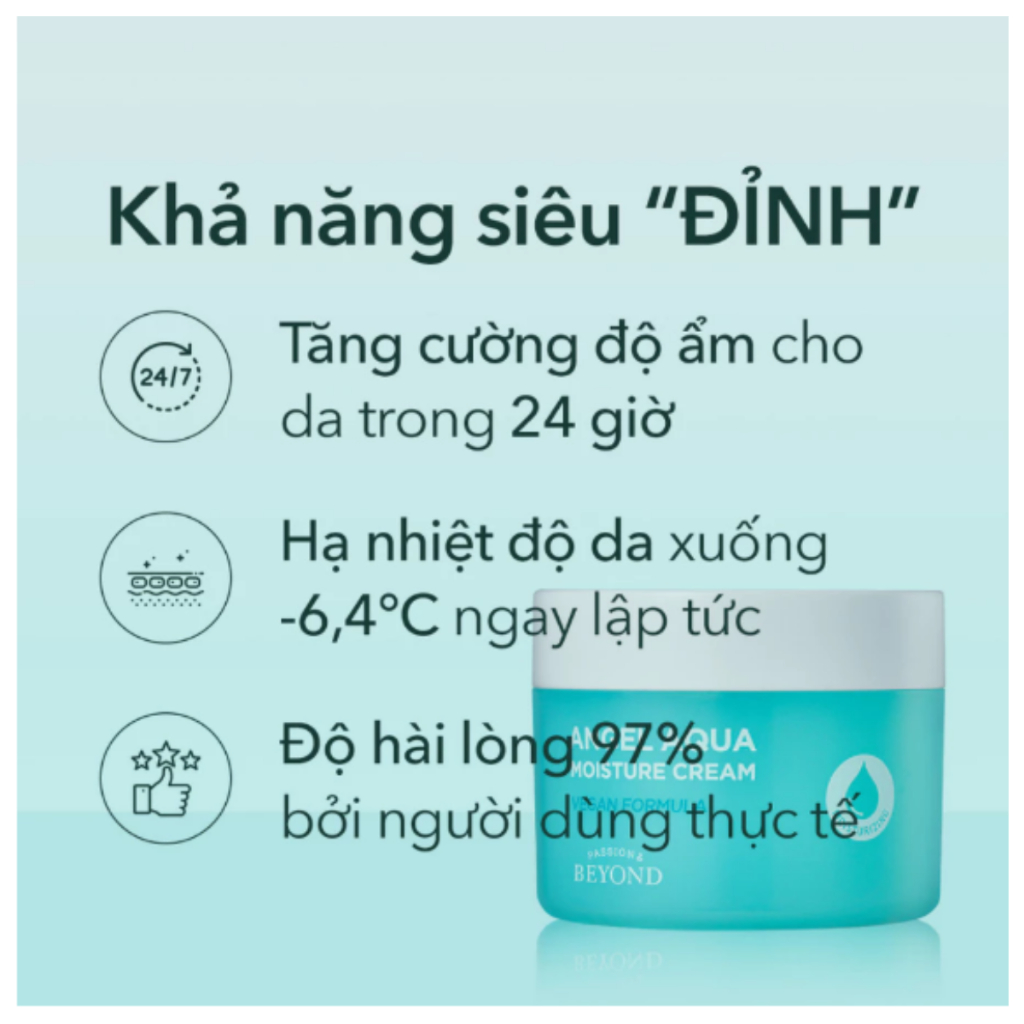 Kem dưỡng ẩm thuần chay cấp nước chuyên sâu Beyond Angel Aqua Moisture Cream x K Beauty Town