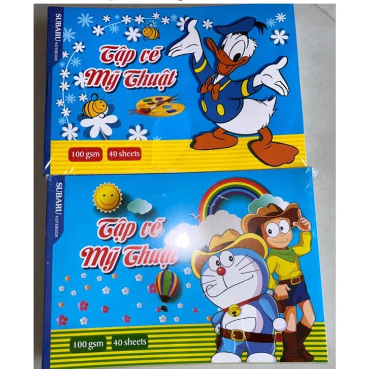 Tập vẽ Mỹ Thuật A4 100gsm 40 trang (20 tờ), vở vẽ cho trẻ em, học sinh, tô màu sáp dầu, bút chì màu,