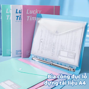 Bìa Sổ Còng Nhựa PP Dày Dặn Lưu Trữ Tài Liệu Bìa Còng A4 Sức Chứa 200 Tờ Mỗi Túi Life Plus - KTL05