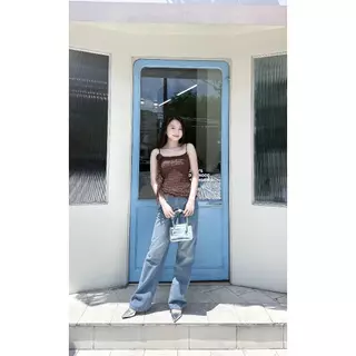 MARC FASHION Áo 2 Dây Vạt Chéo Đính Hoa Tua Rua - TRSH052225