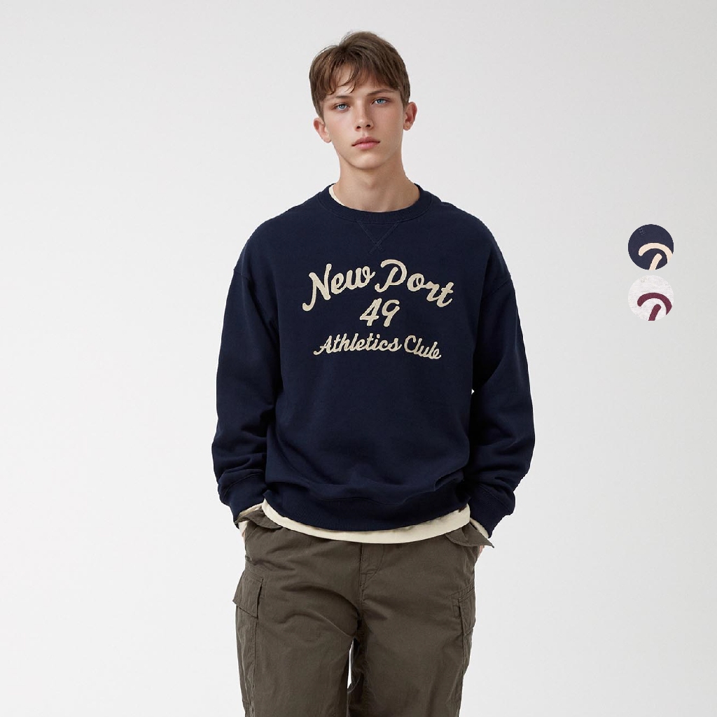 Áo Sweater WHO.A.U Chain Stitch Sweatshirt(Brushed)_WHMWF4T22U