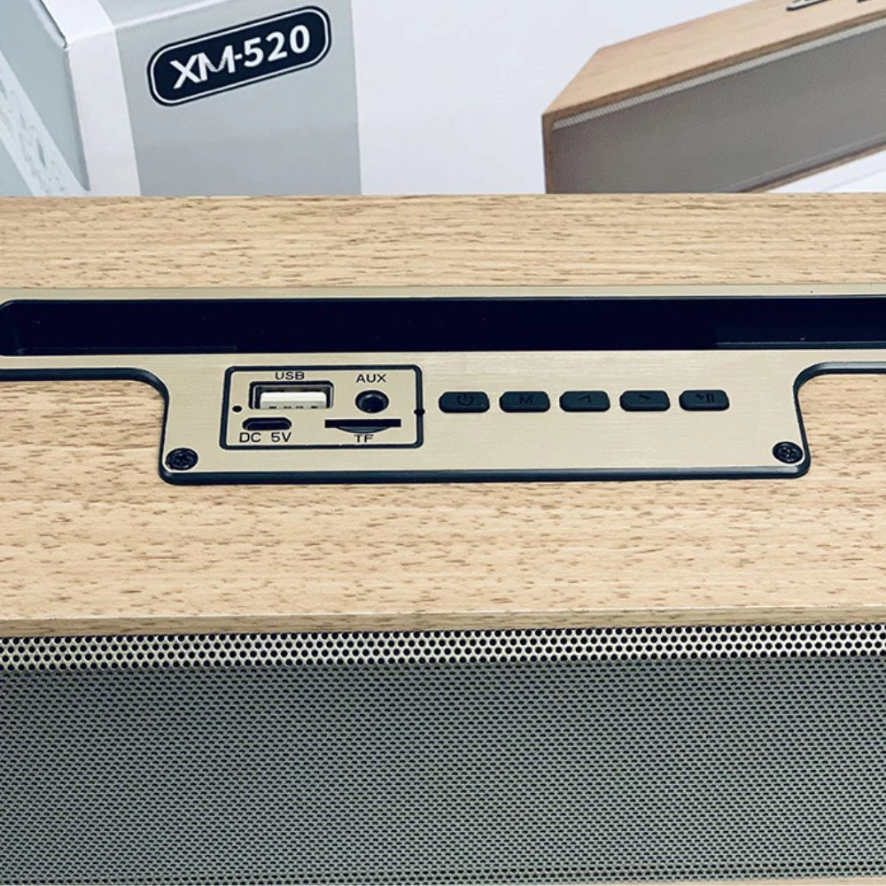 Loa Bluetooth Vỏ Gỗ XM-520 Công Suất 20W, Âm Thanh Đỉnh, Thiết Kế Sang Trọng, Bass Trầm, BH 2 Năm