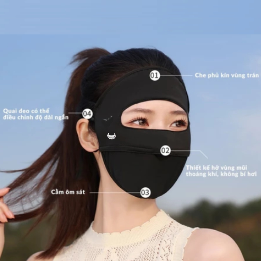 Khẩu Trang Full Mặt Unicare Chống Tia UV, Khẩu Trang Che Toàn Mặt, Chống Nắng Vượt Trội UPF50+