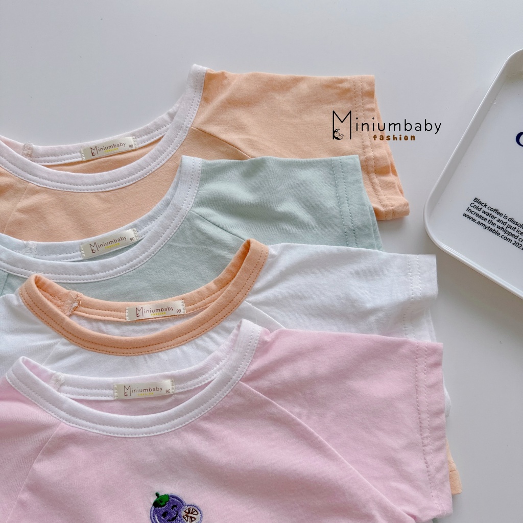 Áo cộc tay cho bé gái, bé trai 1-6 tuổi in họa tiết nhiều màu sắc, chất liệu cotton mềm mịn A1934