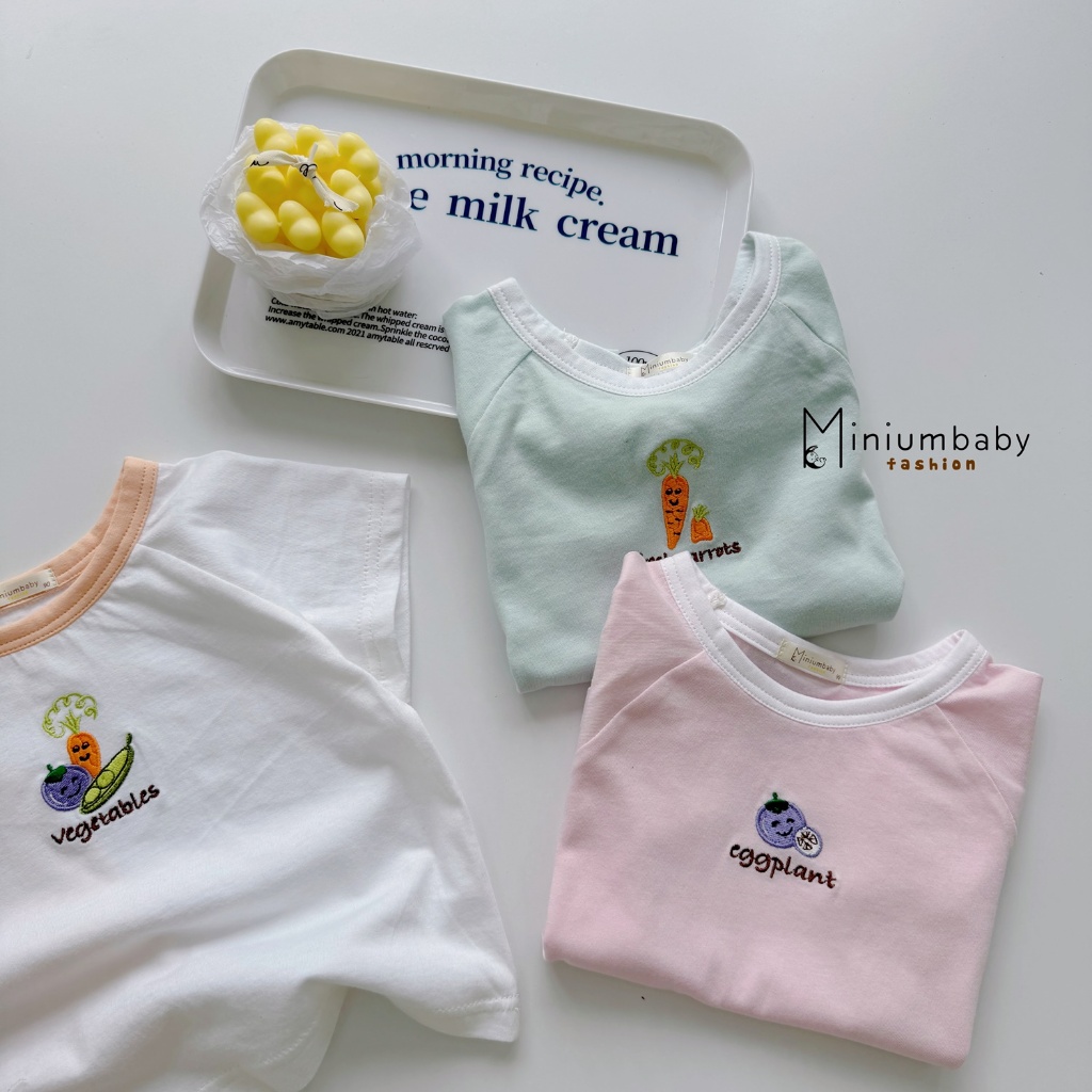 Áo cộc tay cho bé gái, bé trai 1-6 tuổi in họa tiết nhiều màu sắc, chất liệu cotton mềm mịn A1934