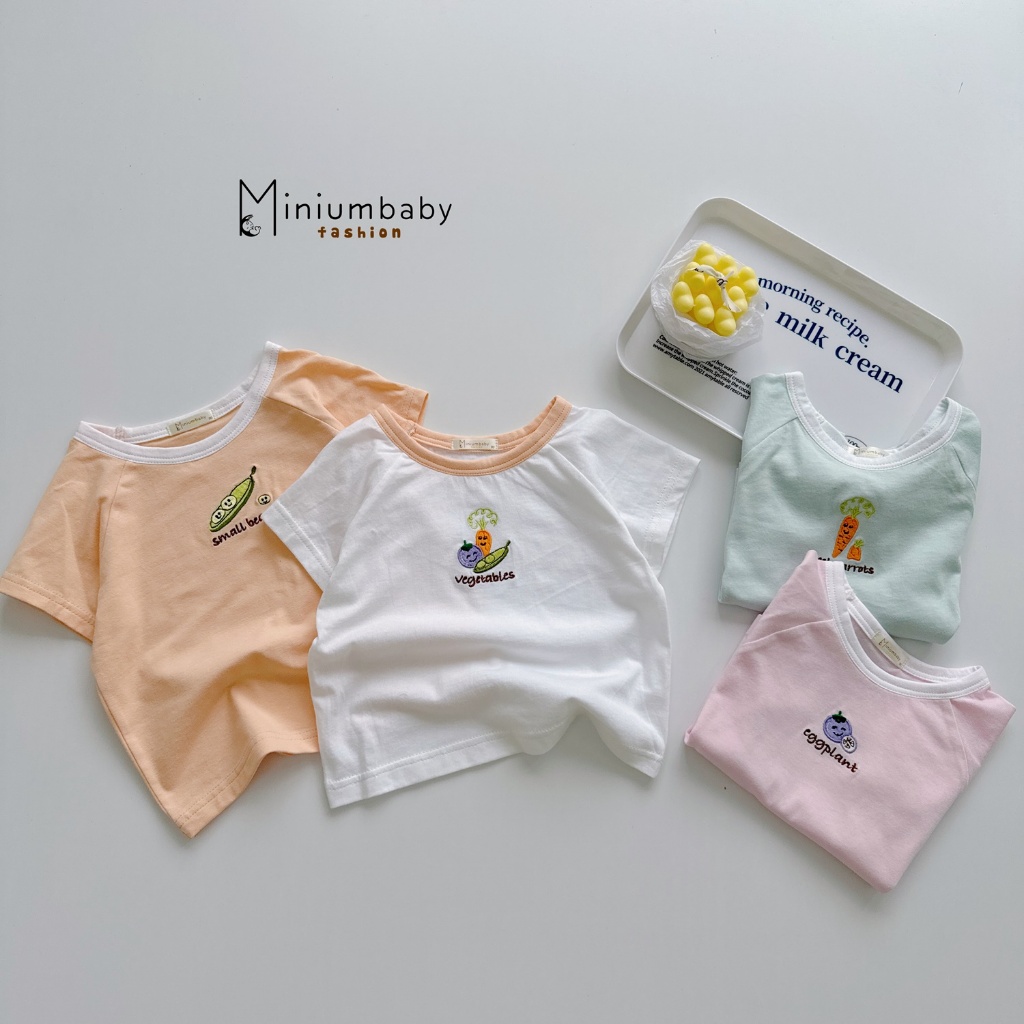 Áo cộc tay cho bé gái, bé trai 1-6 tuổi in họa tiết nhiều màu sắc, chất liệu cotton mềm mịn A1934