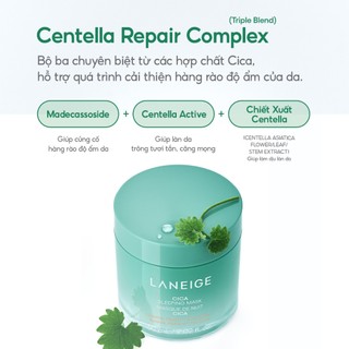[LANEIGE x HANNAH] Mặt nạ ngủ phục hồi và nuôi dưỡng da LANEIGE Cica Sleeping Mask 60ML