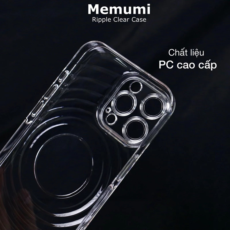 [ Chống Ố ] Ốp Memumi Ripple Trong Suốt Full Camera Mỏng Nhẹ Chính Hãng cho iP 16| 15 Series