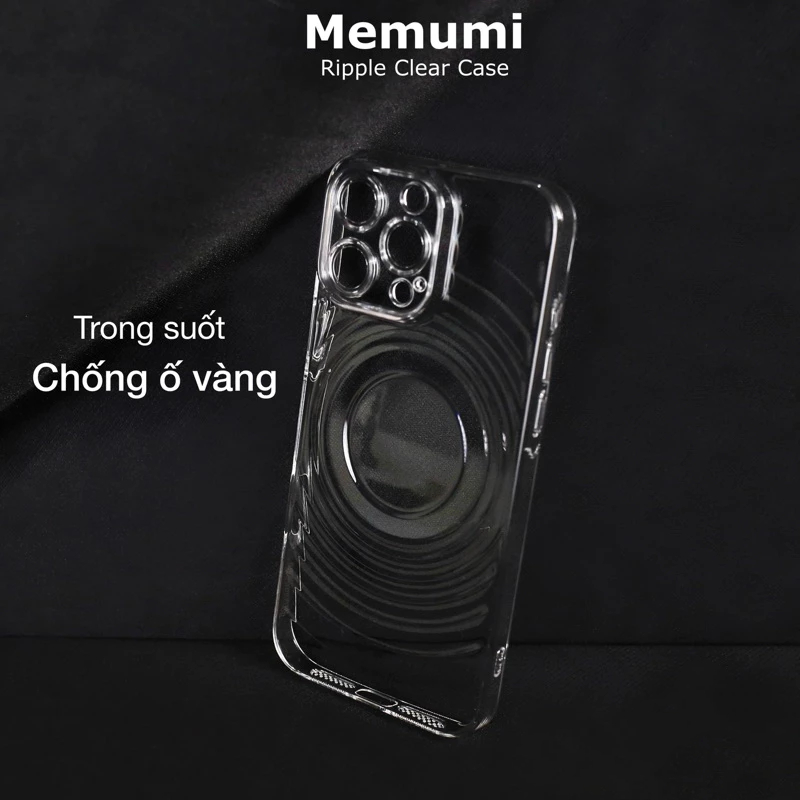 [ Chống Ố ] Ốp Memumi Ripple Trong Suốt Full Camera Mỏng Nhẹ Chính Hãng cho iP 16| 15 Series
