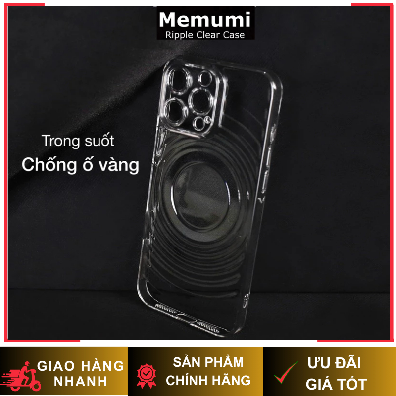 [ Chống Ố ] Ốp Memumi Ripple Trong Suốt Full Camera Mỏng Nhẹ Chính Hãng cho iP 16| 15 Series