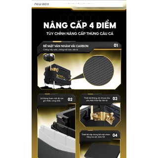 Thùng Câu Đài V5 Rice Fishing Đại Lý Phiên Bản Full Vân Cacbon Dung Tích 29L