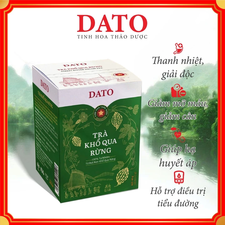 Trà Khổ Qua Rừng DATO - Trà Duy Nhất Làm Từ 95% Đọt Non Khổ Qua Rừng, Thanh Mát Ít Đắng Uống