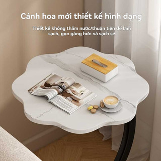 Bàn cà phê Bàn trà hình cánh hoa chân sắt 2 tầng Bàn cafe decor phòng khách Bàn bông hoa ban công