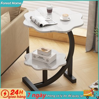 Bàn cà phê Bàn trà hình cánh hoa chân sắt 2 tầng Bàn cafe decor phòng khách Bàn bông hoa ban công