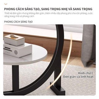 Bàn cà phê Bàn trà hình cánh hoa chân sắt 2 tầng Bàn cafe decor phòng khách Bàn bông hoa ban công