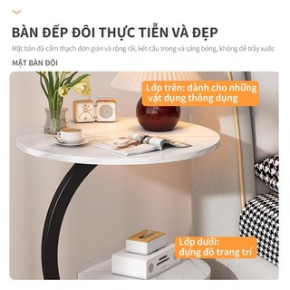 Bàn cà phê Bàn trà hình cánh hoa chân sắt 2 tầng Bàn cafe decor phòng khách Bàn bông hoa ban công