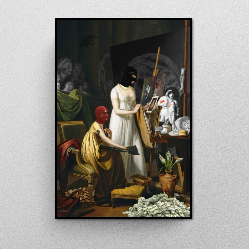 Tranh Tráng Gương Phong Cách Cool Ngầu Cá Tính Khung Composite Decor Treo Tường Phòng Khách, Studio, Khách Sạn