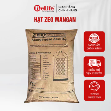 Hạt Zeo Mangan Đài Loan lọc nước giếng khoan, khử sắt, mangan, asen hiệu quả (Bao 30kg)
