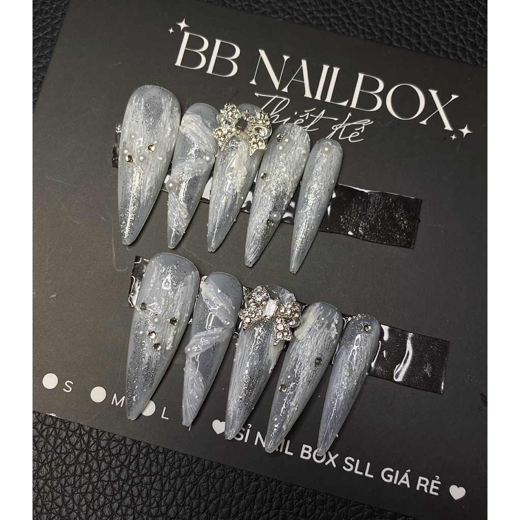 (HỎA TỐC) S04 Best saler NAIL BOX THIẾT KẾ SƠN GEL TRẮNG  CÔ DÂU MIX CHARM CAO CẤP SCONAILBOX