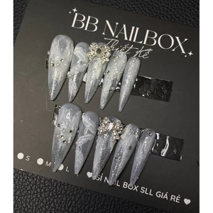 S04 Best saler NAIL BOX THIẾT KẾ SƠN GEL TRẮNG CÔ DÂU MIX CHARM CAO CẤP SCONAILBOX