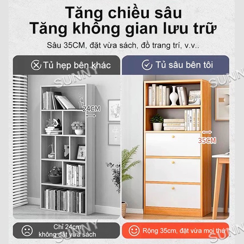 SUNNY Kệ sách đứng 5 tầng đa năng sức chứa lớn chắc chắn tiết kiệm diện tích hiện đại