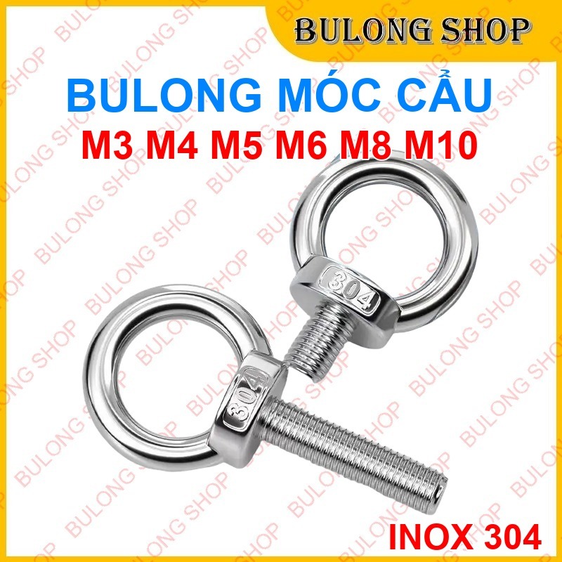 Móc Cẩu Inox 304 - Bulong Mắt Ren M3 M4 M5 M6 M8 M10 M12 - Dùng Cho Tàu ...