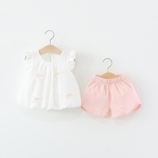 Set bộ bí bé gái đính nơ dễ thương 9th-4 tuổi đồ bộ dự tiệc sinh nhật QCCC D1170 Bí Ngô Nhỏ