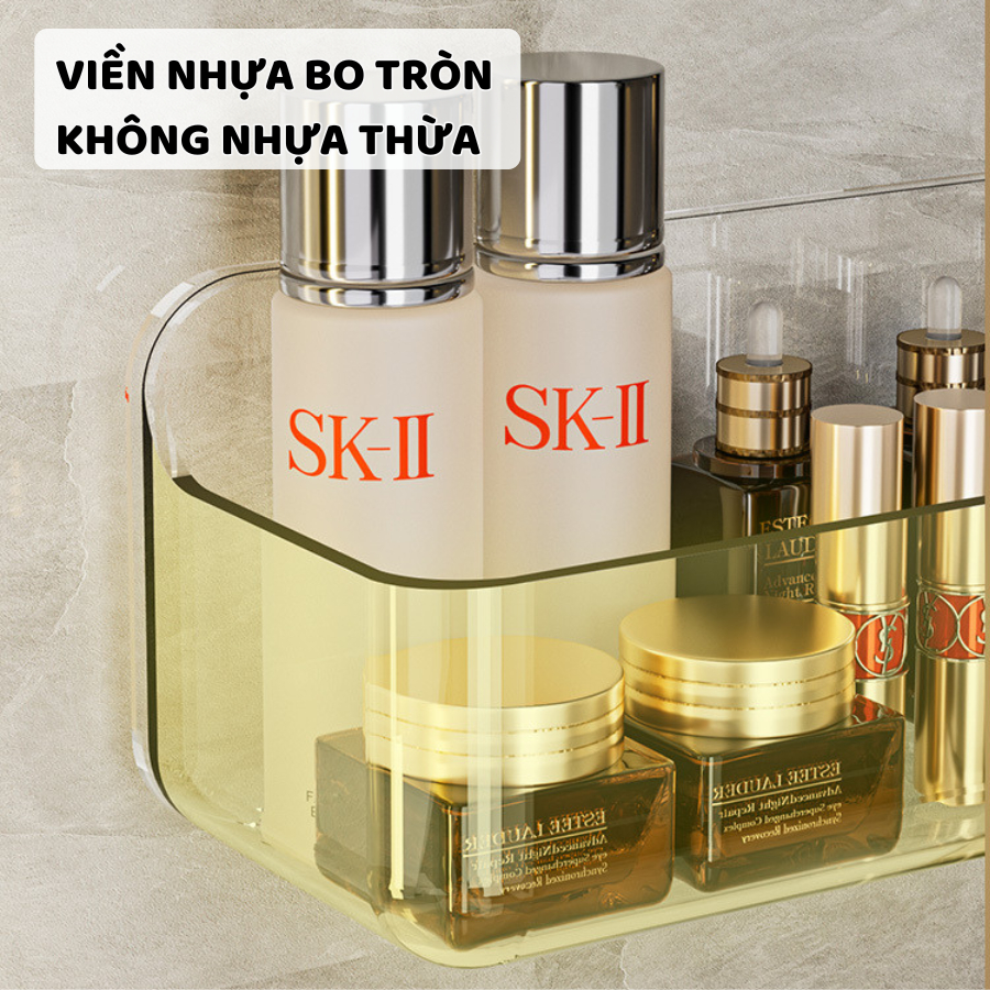 Giá Kệ Treo Tường Nhà Tắm ENODA HOME, Khay Trong Suốt Đựng Mỹ Phẩm Kèm Miếng Dán Chắc Chắn Chịu Lực Tốt GPT001