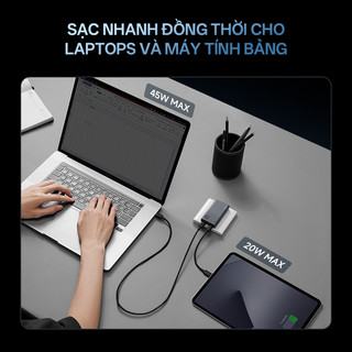 Củ Sạc GaN CUKTECH AD652S 2C | Cống Suất 65W Max | Hỗ Trợ Sạc Nhanh | Thiết Kế Siêu Mỏng | Bảo Hành 18 Tháng