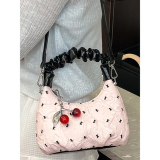 Túi xách nữ mini thời trang Hàn Quốc họa tiết cherry, quai xách nhún da PU cao cấp TXN