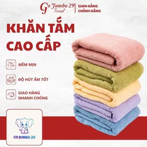 Khăn Tắm Cỡ Lớn, 70x140cm Go Jumbo 29, 100% Cotton Cao Cấp, Mềm Mịn, Thấm Hút Tốt, Không Ra Màu