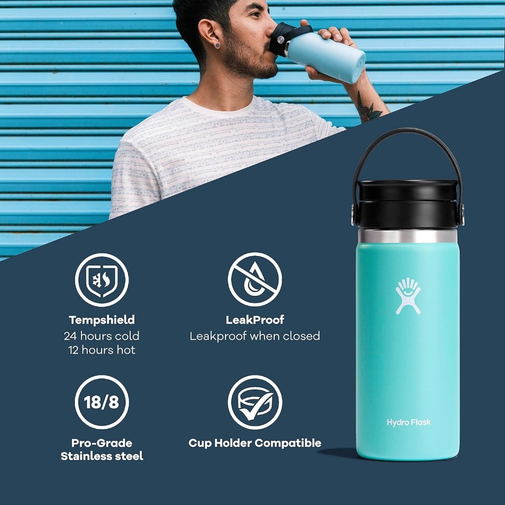 Bình giữ nhiệt Hydro Flask 591ml Wide Flex Sip Lid 20 oz chính hãng, có nắp xoay, giữ nhiệt tốt