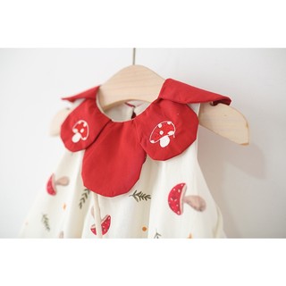 Váy bí sát nách hình nấm cổ hoa đỏ cho bé gái hàng QCCC D1171 Bí Ngô Nhỏ