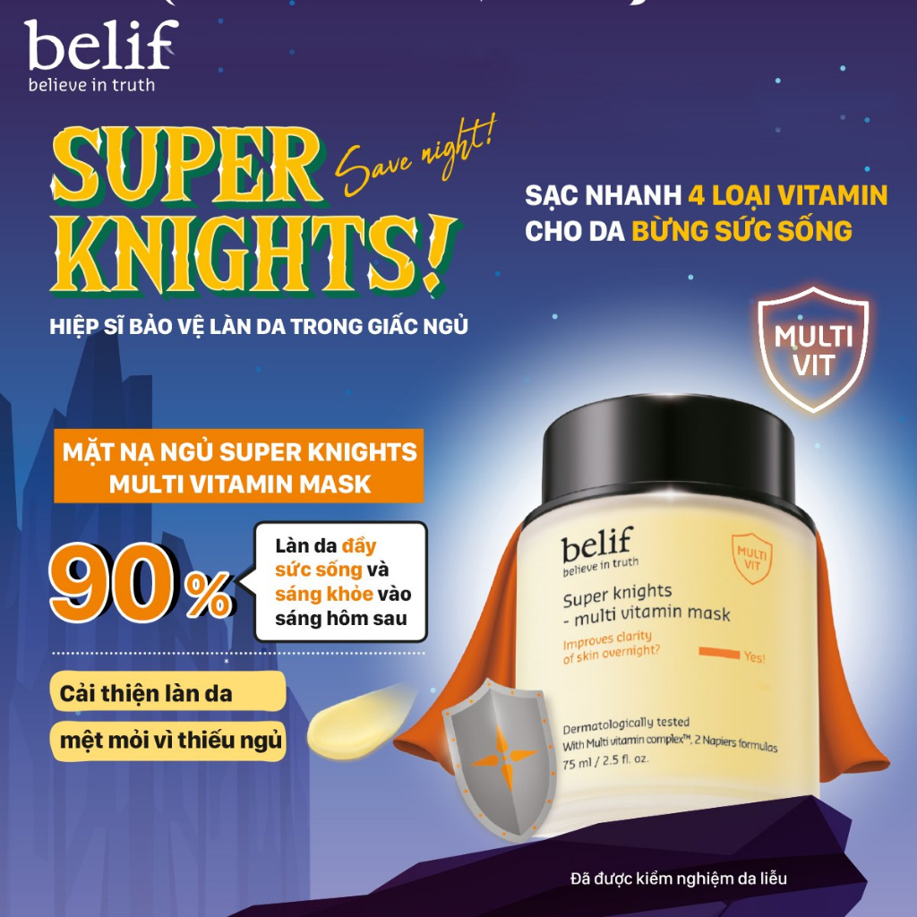 Mặt nạ ngủ dưỡng ẩm và phục hồi da chuyên sâu belif Multi Vitamin Mask