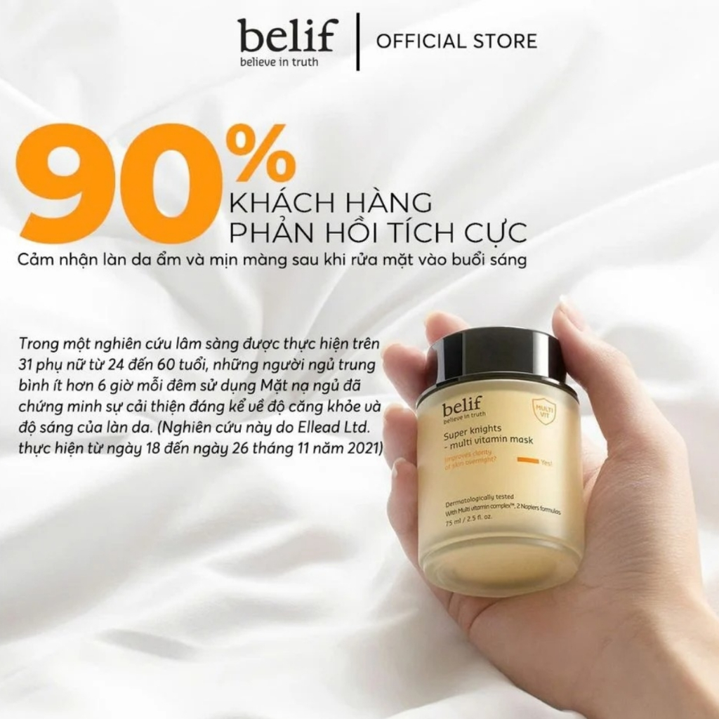 Mặt nạ ngủ dưỡng ẩm và phục hồi da chuyên sâu belif Multi Vitamin Mask