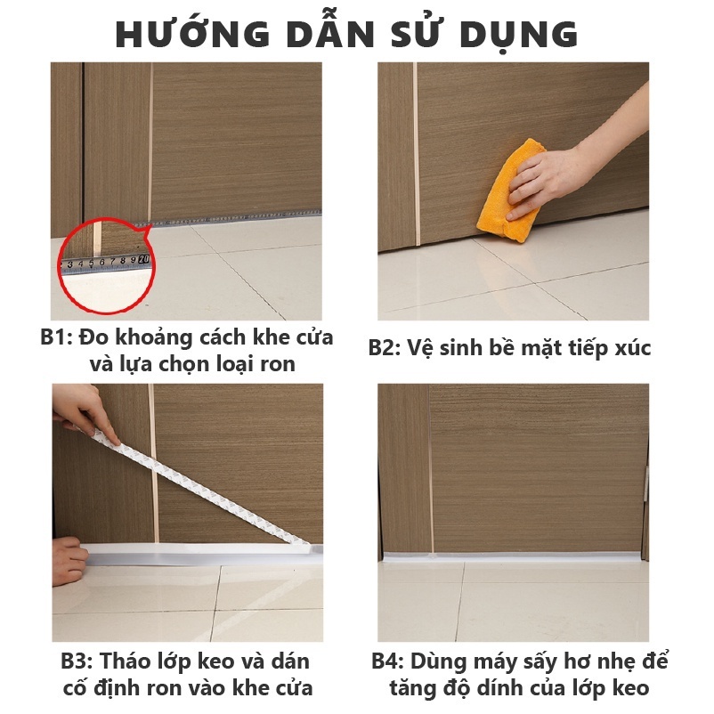 Ron Dán Chính Hãng 5M Che Khe Cửa Sổ Chắn Gió Lùa, Cuộn Băng Keo Chặn Đáy Chân Cửa, Cách Nhiệt, Chống Ồn, Côn Trùng