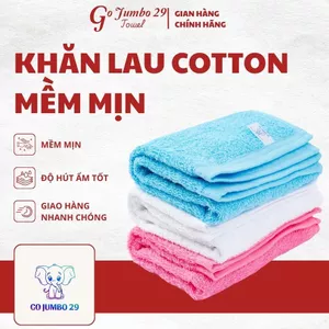 Khăn mặt cao cấp Go Jumbo 29, 35x50cm, khăn lau mặt 100% cotton mềm mịn, không phai màu