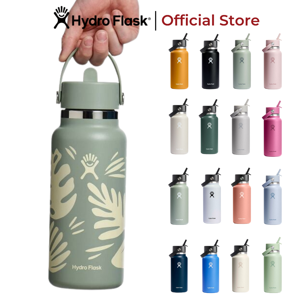 Bình giữ nhiệt Hydro Flask 946ml Wide Flex Straw Cap 32 oz chính hãng, kèm ống hút, an toàn sức khỏe