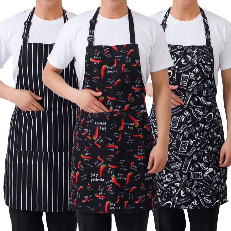 Tạp dề đầu bếp nhà hàng khách sạn chống thấm nước Tạp dề nấu ăn nhà bếp có túi Tạp dề có thể điều chỉnh